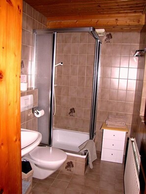 Dusche, Haartrockner, Handtücher