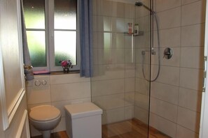 Dusche, Haartrockner, Handtücher