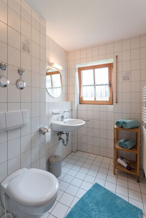 Dusche, Haartrockner, Handtücher