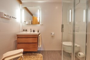 Shower, hair dryer, towels - (03,04) Komfortable Ein-Raum-Ferienwohnungen,ca. 52 qm, sep. Küche und Balkon (Reit im Winkl)