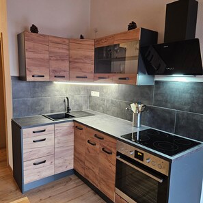 Kühlschrank, Mikrowelle, Ofen, Herdplatte