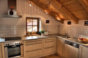 Fridge, oven, stovetop, dishwasher