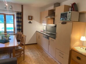 Kühlschrank, Mikrowelle, Herdplatte, Geschirrspüler