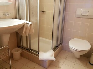 Dusche, Haartrockner, Handtücher