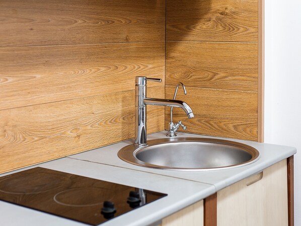 Estúdio design | Cozinha privada | Micro-ondas (mediante solicitação), cafeteira/chaleira