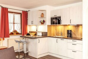 Kühlschrank, Mikrowelle, Herdplatte, Geschirrspüler