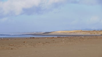Beach nearby, sun loungers