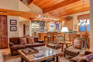 TV, fireplace, DVD player, music library