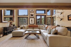 Smart TV, fireplace, video games, DVD player