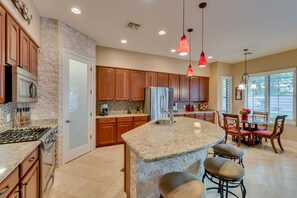 Fridge, microwave, oven, stovetop - Enormous Resort Style Home with a Basement (Gilbert)