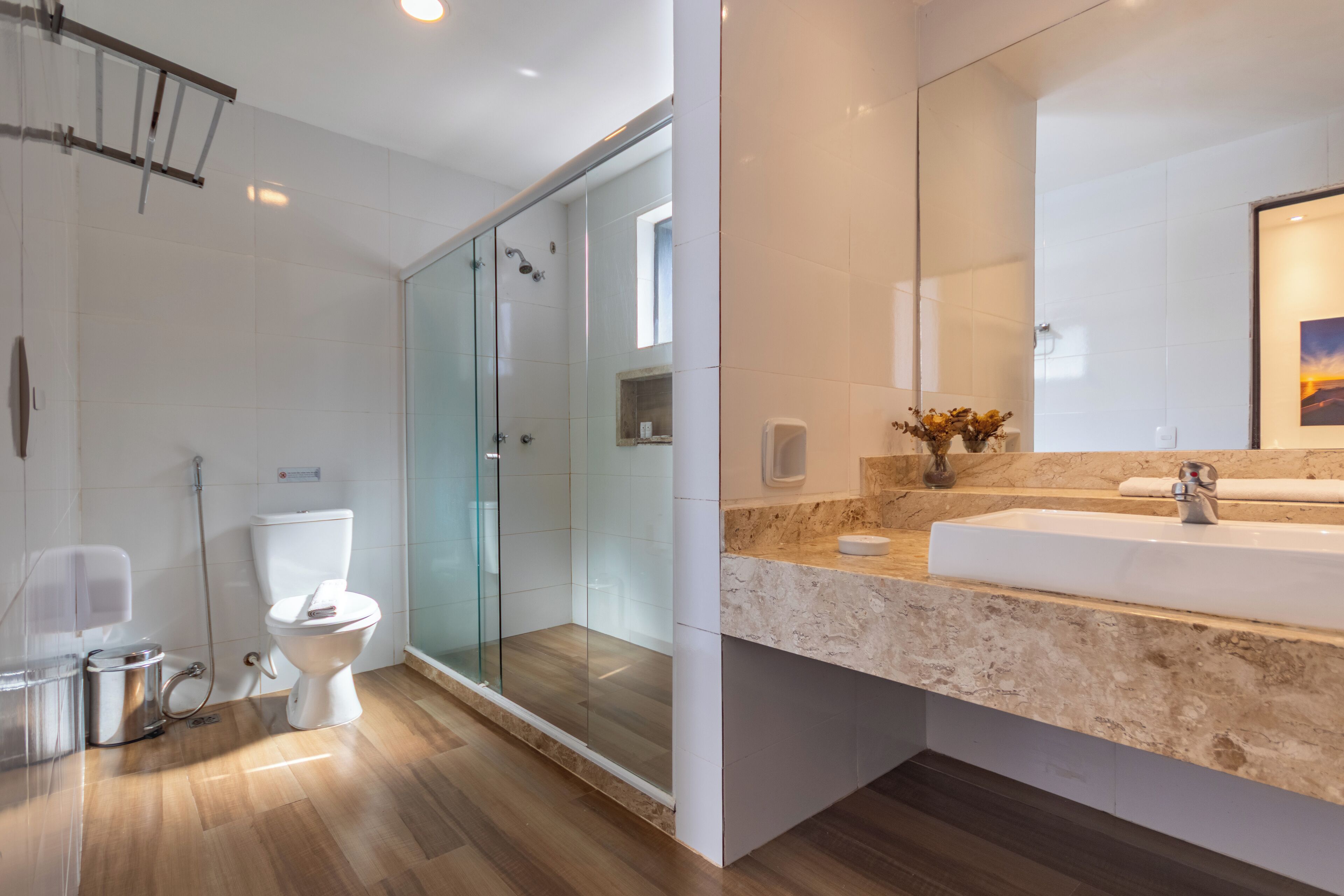 superior suite, 1 bedroom, garden view | bathroom | shower, free toiletries, hair dryer, towels