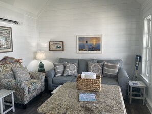 Una Smart TV, una chimenea, un reproductor de DVD