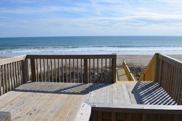 Private beach access with seating on dune overlook