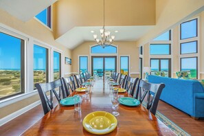 Dining - Premier Oceanfront Dog Friendly with Pool, Hot Tub, Elevator, Theater, Tiki Bar (Salvo)