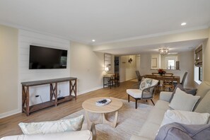 Flat-screen TV, DVD player