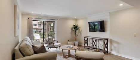 Flat-screen TV, DVD player