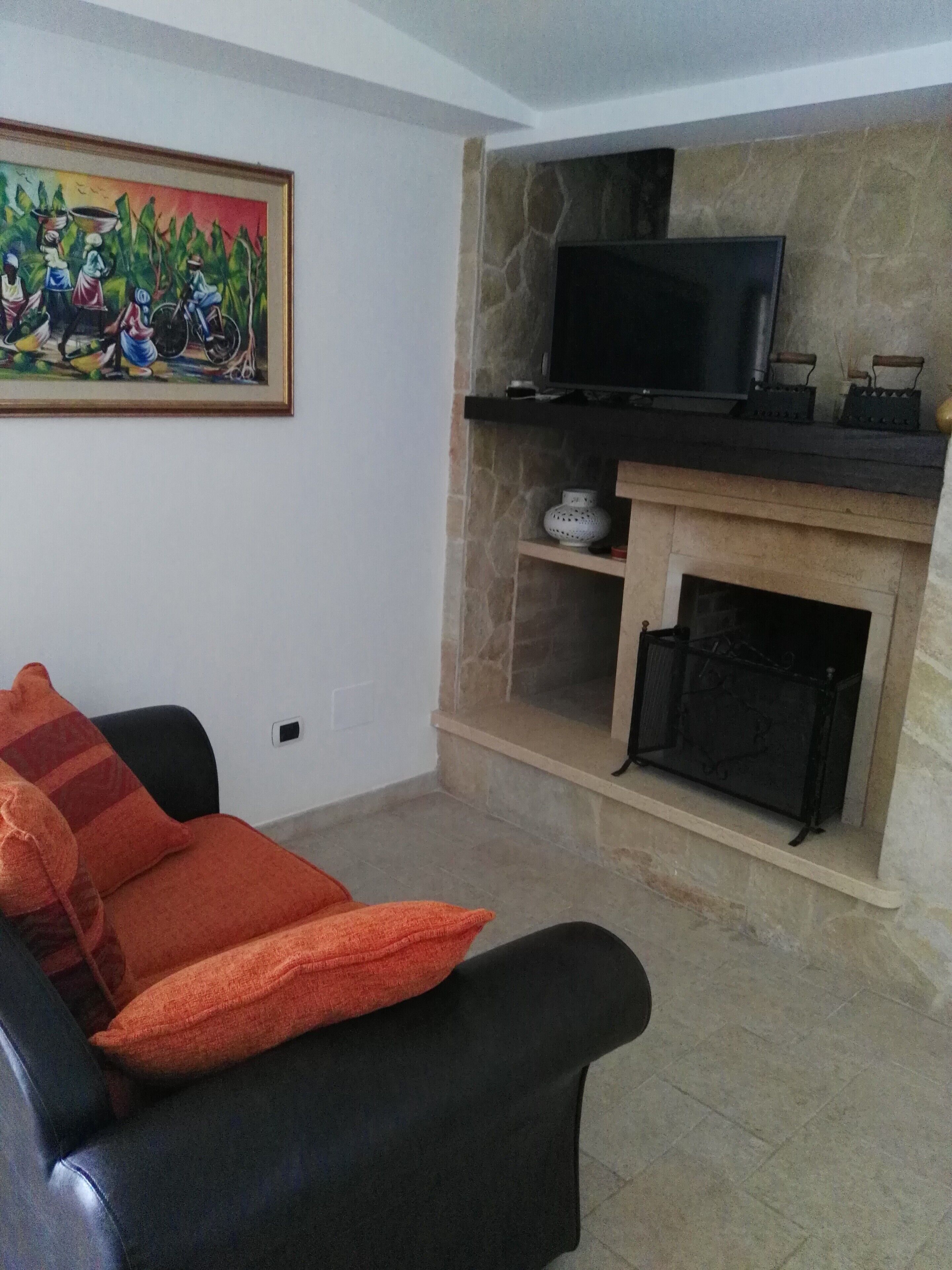 Televisor intel·ligent, llar de foc i llibres 