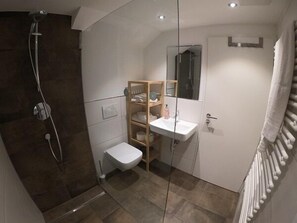 Dusche, Haartrockner, Handtücher
