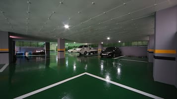 Free self parking, free valet parking