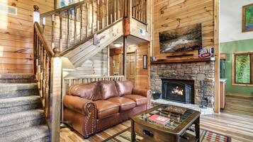 Smart TV, fireplace, DVD player, table football