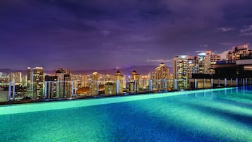 Outdoor pool, open 8:00 AM to 10:00 PM, sun loungers