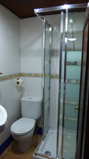 Shower, towels - Pensión Santa María (Portugalete)