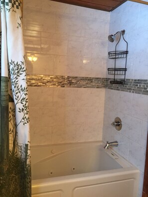 Ensemble douche/baignoire, sèche-cheveux, serviettes fournies