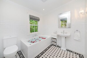 Dusche, Whirlpool, Haartrockner, Handtücher