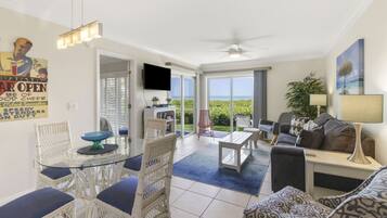 Flat-screen TV, Netflix, DVD player, streaming services