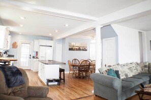 TV, fireplace, video games, DVD player