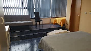 Desk, free WiFi, bed sheets