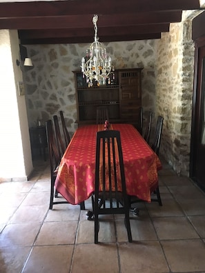Dining - Country house, "Las Ruinas" with pool between almond trees and olive groves. (Benissa)