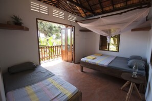 Comfort Triple Room, Balcony, Garden Area | In-room safe, bed sheets - Hilltop Cabanas (Komari)