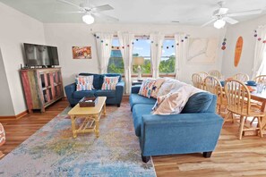 TV, DVD player - Oceanview Dog Friendly Home w/ Hot Tub, Community Pool and Tennis/Pickleball (Avon)