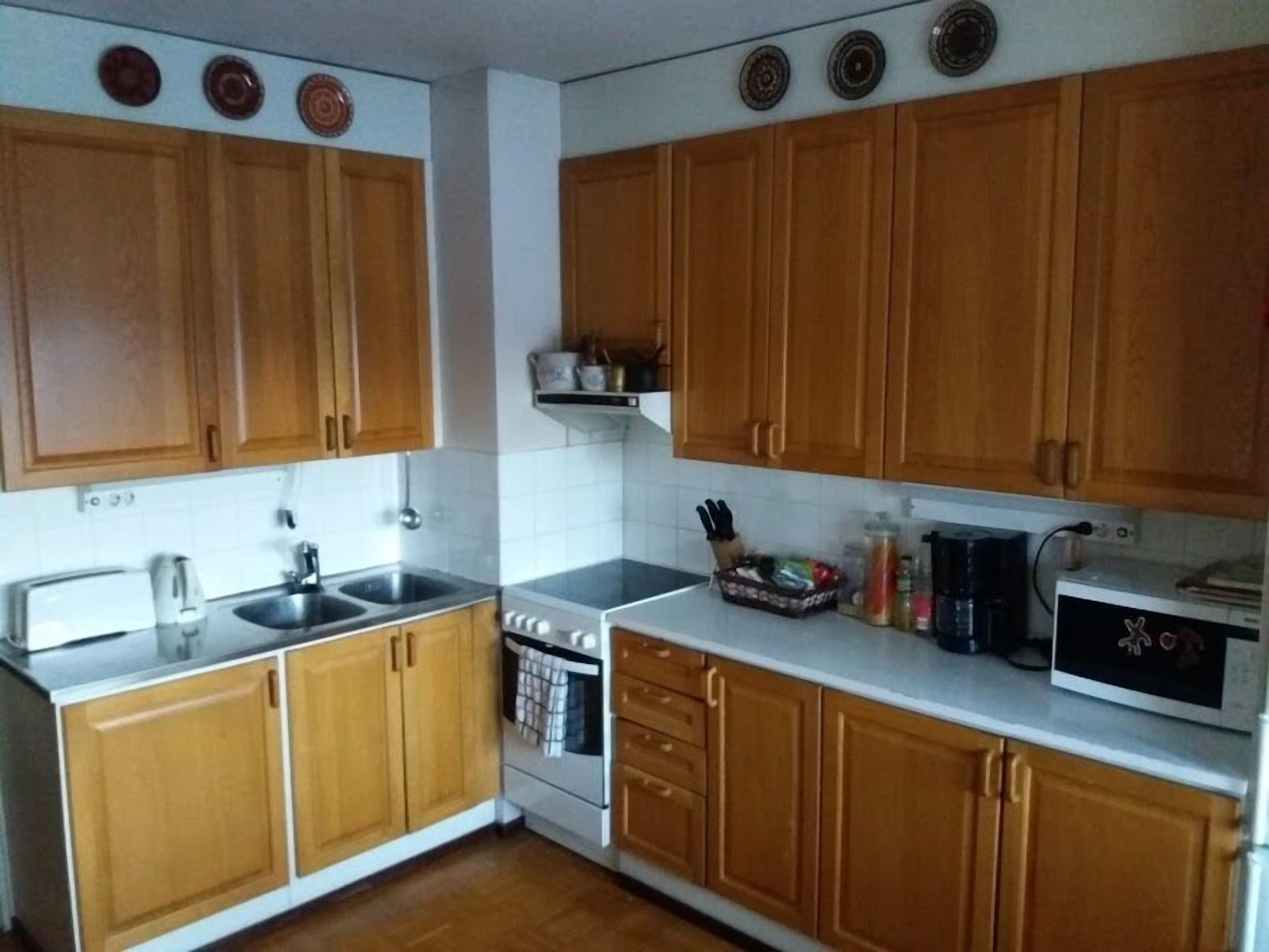 Apartament, 2 dormitoris, sauna | Cuina privada | Frigorífic gran, microones, forn i placa de cuina 