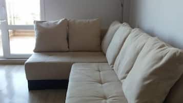 Apartment, 2 Bedrooms, Sea View | Living area | Flat-screen TV