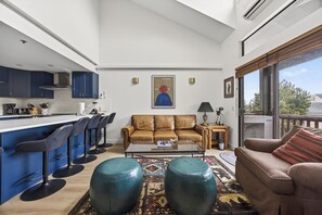 TV, fireplace, DVD player, music library