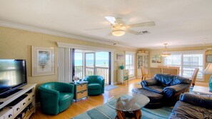 TV, DVD player, stereo