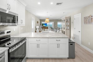 Fridge, microwave, oven, stovetop - Sparkling Views from this two bedroom, two bathroom Gulf Front Sandy Bend 8 (Sanibel)