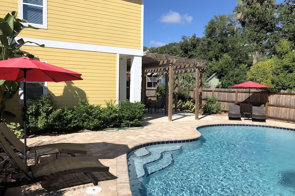 Relax in the serene and quiet back yard.