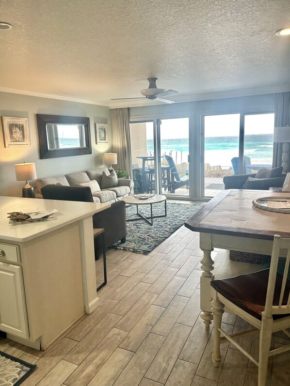 Smart TV, DVD player, books, music library