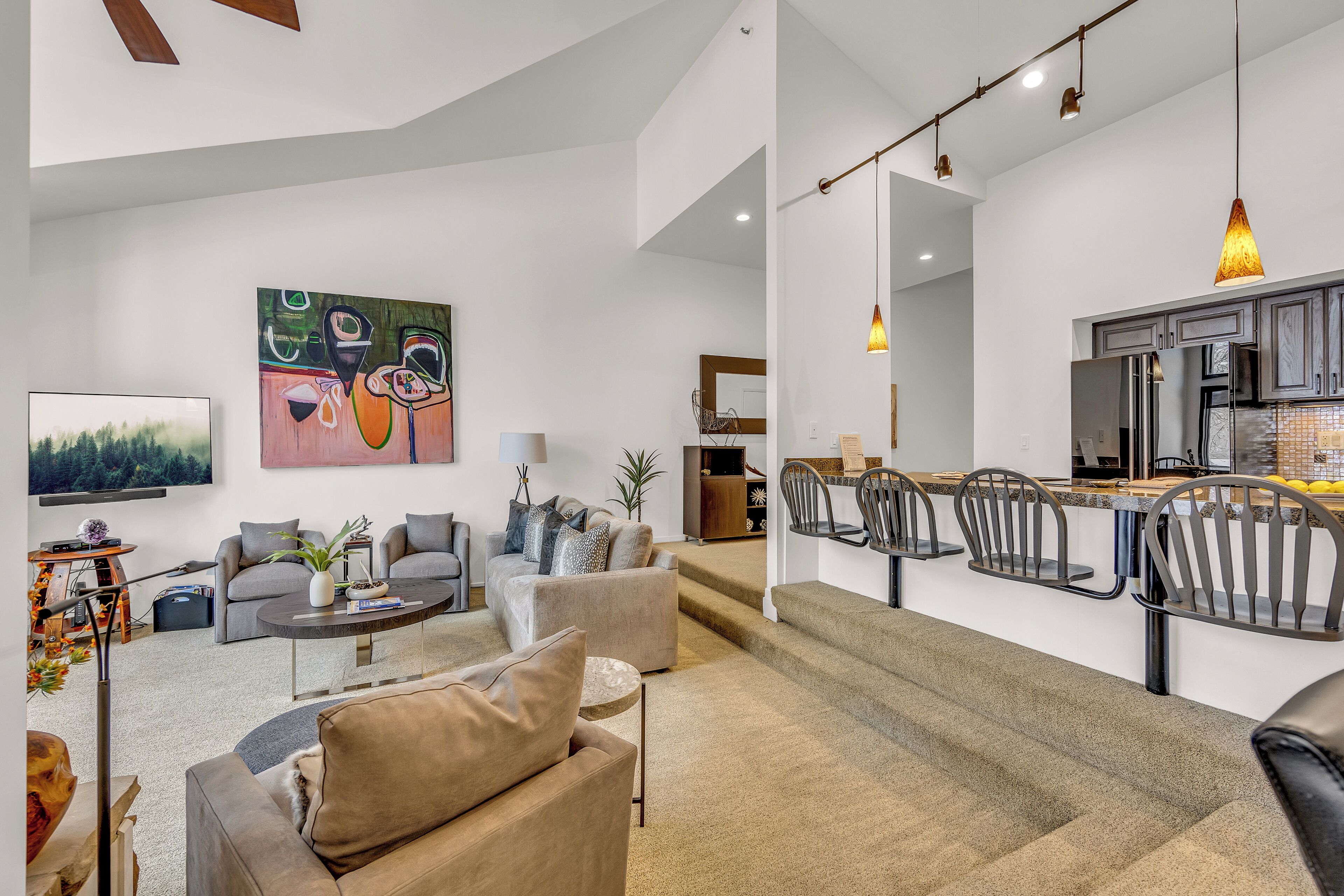 TV, fireplace, stereo