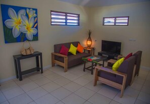Bungalow Keluarga, 2 kamar tidur, tepi laut | Ruang keluarga