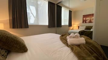 1 bedroom, blackout curtains, iron/ironing board, WiFi