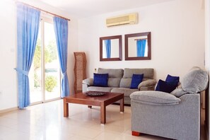 Smart TV, books, music library, stereo