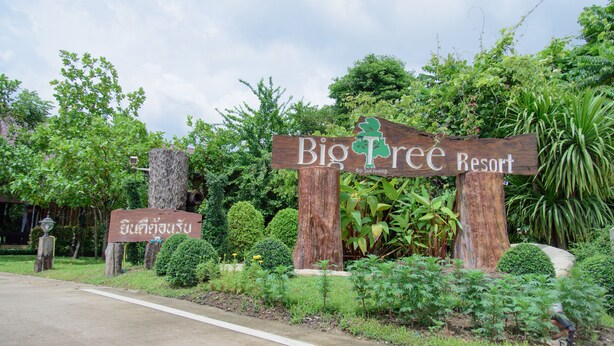 A wooden sign for Big Tree Resort with a natural backdrop. - Big Tree Resort (Kamphaeng Phet)