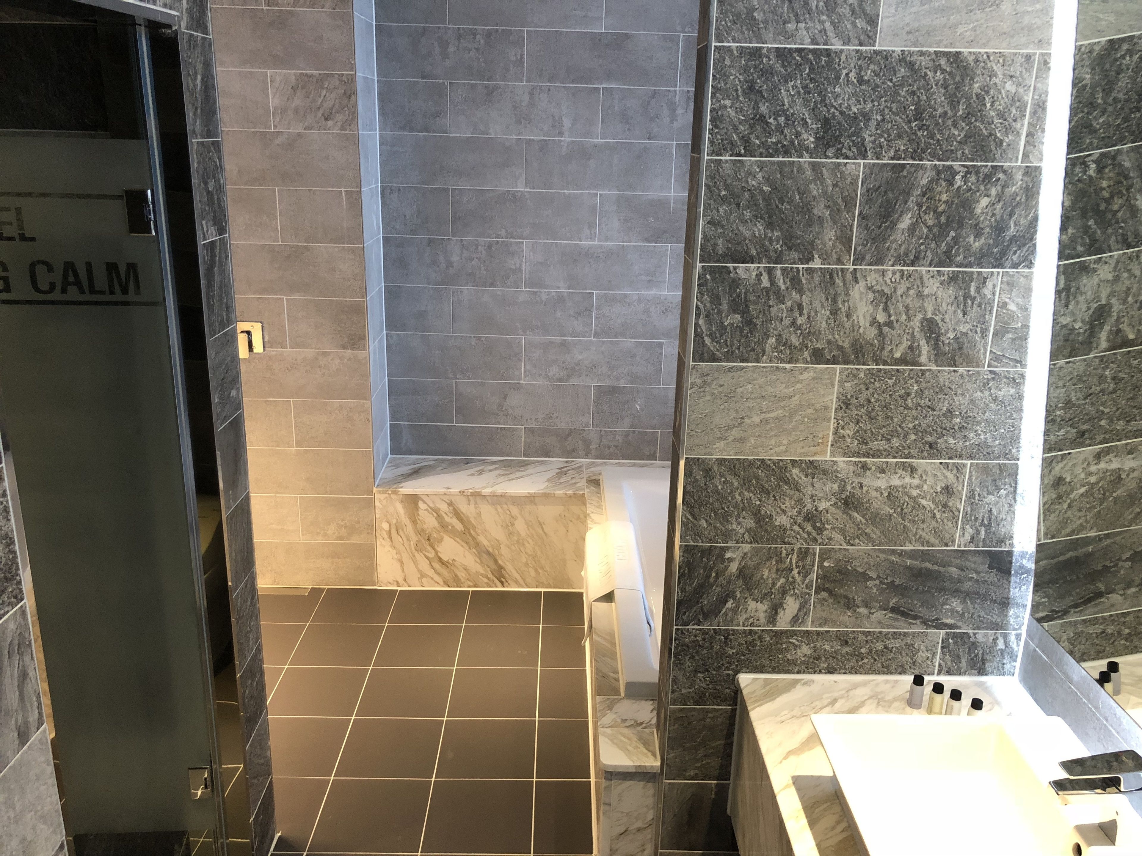 free toiletries, hair dryer, towels