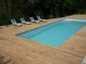 Piscine extérieure, piscine chauffée