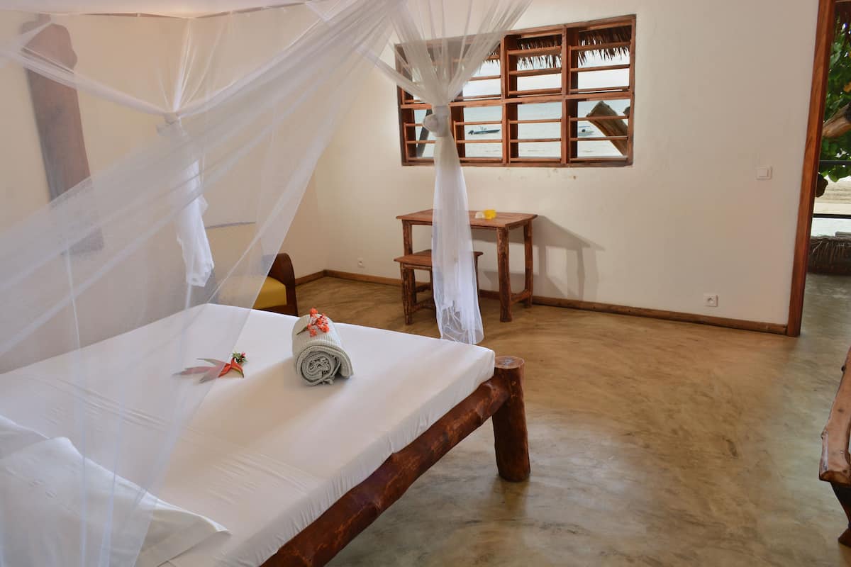 double room, beach view | in-room safe, free wifi, bed sheets