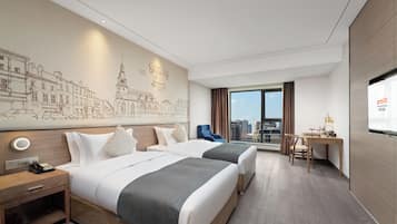 Down comforters, desk, blackout drapes, free WiFi